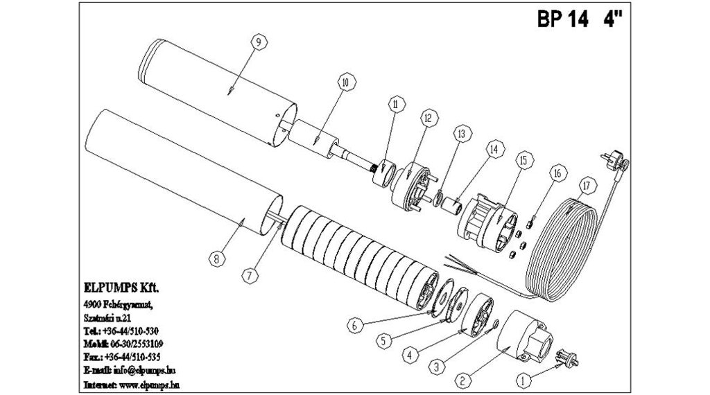 Мотор насоса elpumps bp14 выпуска до 2013г поз 9-14 1600 вт bp491/bp10 венгрия с разбора от компании ООО ГенХольм - фото 1