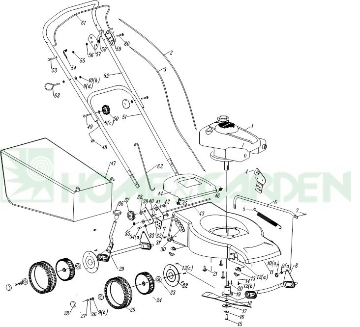 Ось газонокосилки sungarden rd464 поз 25 задняя в сборе sg250-00090-15 с разбора sg2500009015 от компании ООО ГенХольм - фото 1