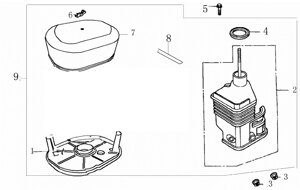 16153kb010000 гайка-барашек zongshen 16153-kb01-0000 поз 6 воздушного фильтра двигателя zongshen zsh168fa e zsh168fb e