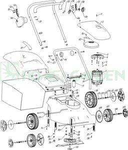 Колпак колеса газонокосилки sungarden 1640e передний поз 65 sungarden sg8300081018 sg830-00810-18 с разбора