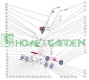 Руль культиватора sungarden gt10 02aa0001 рукоятка поз 62 sungarden sg7gt10062 sg7-gt10-062