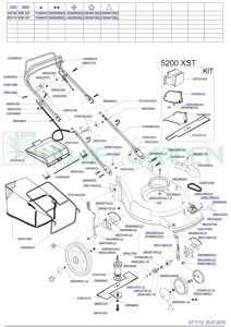 Деталировка s03168 5200 xst mega газонокосилка бензиновая самоходная италия