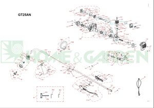 Рукоятка триммера sungarden gt25 gt25an поз 7-21 в сборе с разбора 600322010