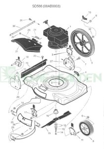 Регулятор высоты для газонокосилки sungarden sd566 sg8sd56617 поз18 задний правый sungarden sg2500030015 sg8sd56617