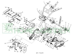 Руль культиватора sungarden t340 02ae0001 поз 1 sungarden sg7t340001 sg7-t340-001