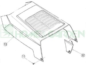 Капот трактора садового mtd rc120/96 rc125/96 98304608 yardmachines13ac762f729 поз 13 mtd 78304608 783-04608 983-04608