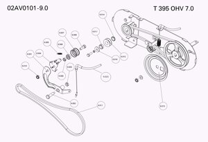 Трос реверса культиватора sungarden t395 ohv7-0 02av0101 поз 9-015 sungarden sg1700661133 sg170-06611-33