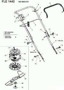 Рукоятка газонокосилки mtd e40w fle1440 ger400 mx40e bolens bl1440e поз1 mtd 64904033 649-04033 нижняя часть правая