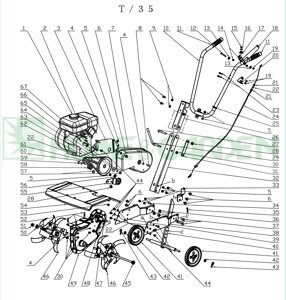 Колесо культиватора sungarden t35 02ad0001 поз 41 sungarden sg7t035041 sg7-t035-041 пластик