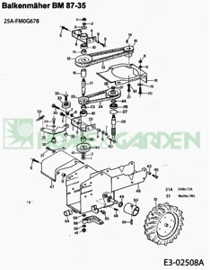 Шкив для сенокосилки mtd bm 87-35 mtd 321025100 32-1025-100 привода ножей ведущий поз 15