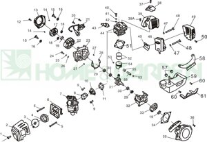 Коленвал триммера sungarden gb42an 09aQ0001 поз 31 sungarden 1e42m0031 1e42m-0031 в сборе с шатуном поз 31