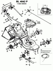 Основание крепежа рукоятки газонокосилки bolens bl4042p bl4047p cp512578