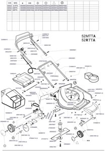 Деталировка s04424 52mtta sungarden газонокосилка бензиновая самоходная италия