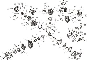 Кожух маховика для триммера sungarden gb42 1e42m-0013 1e42m0013 поз13