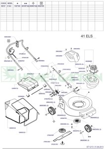 Деталировка s02127 41 els sungarden газонокосилка электрическая несамоходная италия