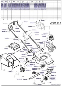 Деталировка s02426 47500 els mega газонокосилка электрическая несамоходная италия