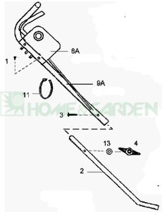 Рукоятка газонокосилки mtd 32-10e bem932 em3210 em3211 bem1338 mtd 7491343b 749-1343 верхняя часть поз 9a