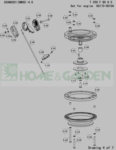 Шпонка для культиватора t250 fbs 6.5 02an0201 t250f bs6.5 02an0801 поз 4-040 4-041 со втулкой sg170-04570-08-s-r