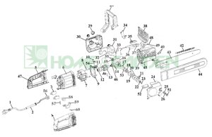 Рукоятка пилы sungarden scs2200e правая часть поз4 с разбора sg7-scs2200e-004 sg7scs2200e004