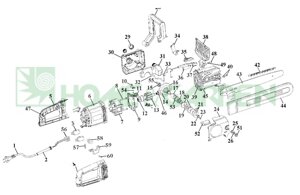 Рукоятка пилы sungarden scs2000e поз 4 корпус ручки правая часть с разбора sg7-scs2000e-004-r sg7scs2000e004r