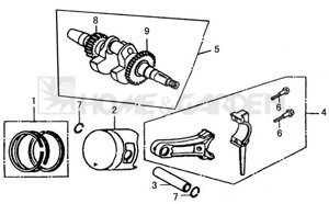 Поршневой палец haote 7.0hp haote egh168d03 eg-h168-d03 поз3 культиватора sungarden t345ohv7.0 t360ohv7.0 t395ohv7.0