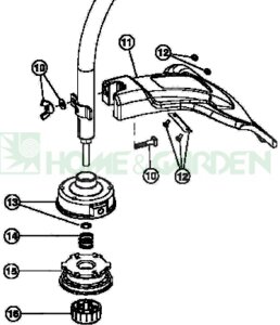 Защитный кожух головки триммера mtd 73104119A 75304283 ryobi y28 bolens bl100 поз 11 mtd 731-04119A 753-04283