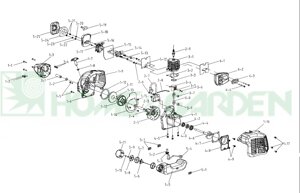 Крышка картера триммера sungarden gt25 09aa0001 gb25an 09as0001 gt25an 09an0101 gt25a 09ay0001 поз 4-8 sungarden