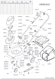 Деталировка s06702 430000 els sungarden газонокосилка электрическая несамоходная италия