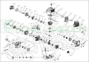 Крышка картера триммера sungarden gb42sh поз1-23 передняя sungarden 1e42sh0023 1e42sh-0023