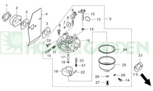 Карбюратор rato 16100z0303300000 16100-z030330-0000 карбюратор для двигателя mega rato 5.5, hgm6r