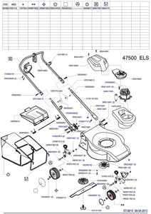 Деталировка s02450 47500 els mega газонокосилка электрическая несамоходная италия