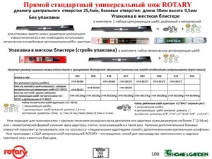 Универсальный нож для газонокосилки 38см стандартный rt14-50385 rotary сша 270304910 15270304910