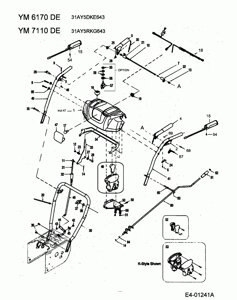 Ось снегоуборщика yardman ym6170de ym7110de e640f 528swe mtd 71104287 911-04287 91104287 поз 10 установки рычагов