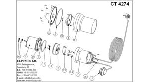 Кабель насоса elpumps ct4274 поз 17 ct4274w vp300 выпуска до 2013 г h05 rnf 3x0 75 стандарта изоляции EC со штепселем