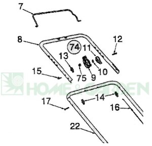 Корпус рычага газа газонокосилки mtd bt5300hw sp53ghw 46sph p46h поз9 корпус mtd 7460875 746-0875