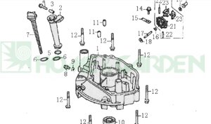 Корпус картера zongshen zs1p64fc zongshen 09249029 12101q0070000 12101-q007-0000 sumec 1p64fc культиватор Лидер поз 1