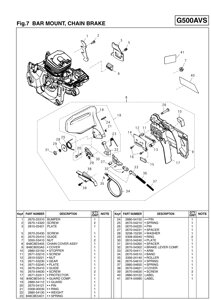 Рукоятка тормоза пилы zenoah komatsu g500avs g455avs поз18 zenoah komatsu 848c8e5413 848c8-e5413