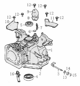 Прокладка картера zongshen zs1p64fc sumec 1p64fc zongshen 12108q0070000 12108-q007-0000 поз 2 культиватора Лидер