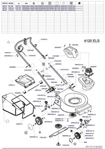Деталировка s02120 4120 els mega газонокосилка электрическая несамоходная италия
