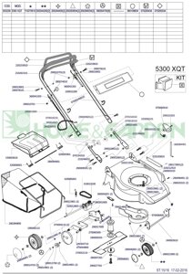 Деталировка s03239 5300 xqt megapro газонокосилка бензиновая самоходная италия