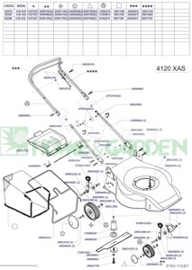 Деталировка s02369 41 xas mega газонокосилка бензиновая несамоходная италия