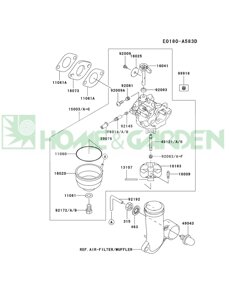 Патрубок kawasaki fj180v kawasaki 921927002 921927074 921927163 921927002 92192-7163 92192-7002 92192-7074