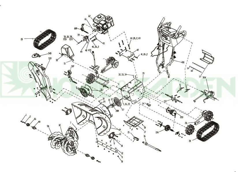 Подшипник шнека снегоуборщика tornado 2465l 2465lt поз 3g sg4500002003 sg450-00020-03 от компании ООО ГенХольм - фото 1