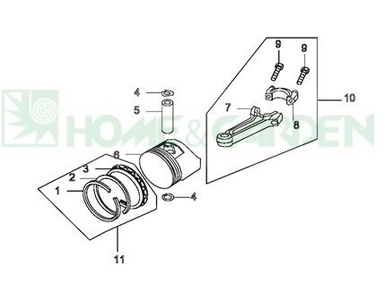 Поршневое кольцо zongshen 13104kc670000 13104-kc67-0000 sungarden hgm6hp поз 3 второе кольцо от компании ООО ГенХольм - фото 1