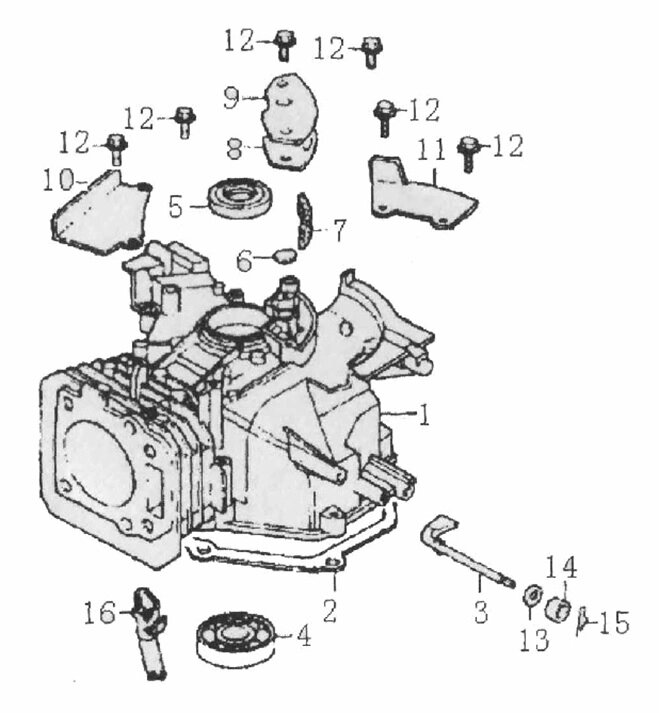 Прокладка картера zongshen zs1p64fc sumec 1p64fc zongshen 12108q0070000 12108-q007-0000 поз 2 культиватора Лидер от компании ООО ГенХольм - фото 1