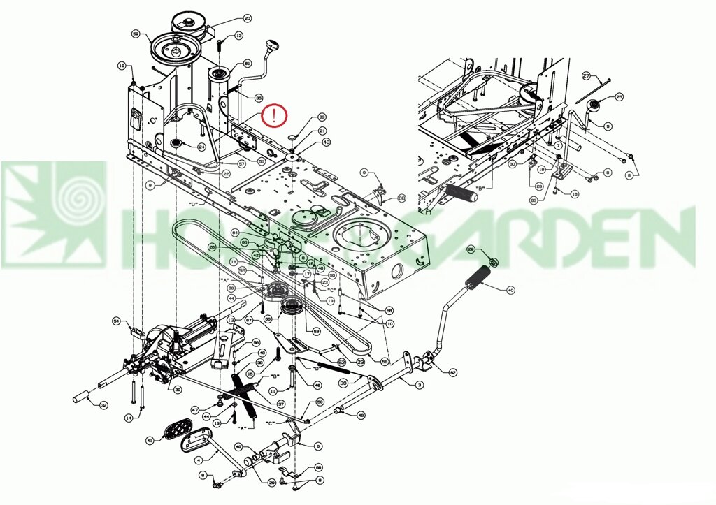 Ремень mtd 75404208 cubcadet 95404208 954-04208 754-04208 ремень трактора садового вариатора скорости усиленный от компании ООО ГенХольм - фото 1