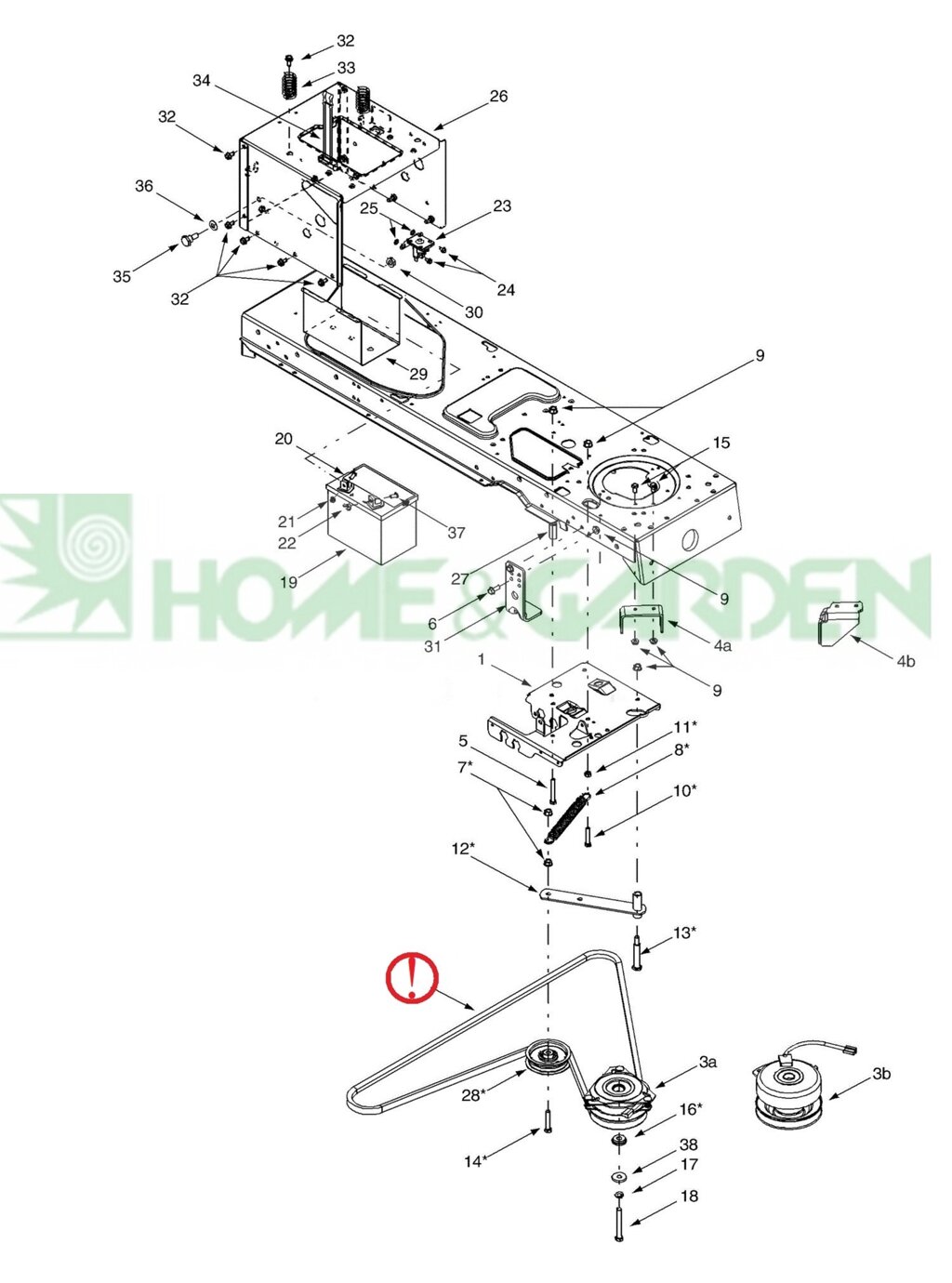 Ремень mtd 7540476 cubcadet 9540476 75405021a 7540181 деки трактора с электро pto oem aramid rt12-10260 rotaryсша от компании ООО ГенХольм - фото 1