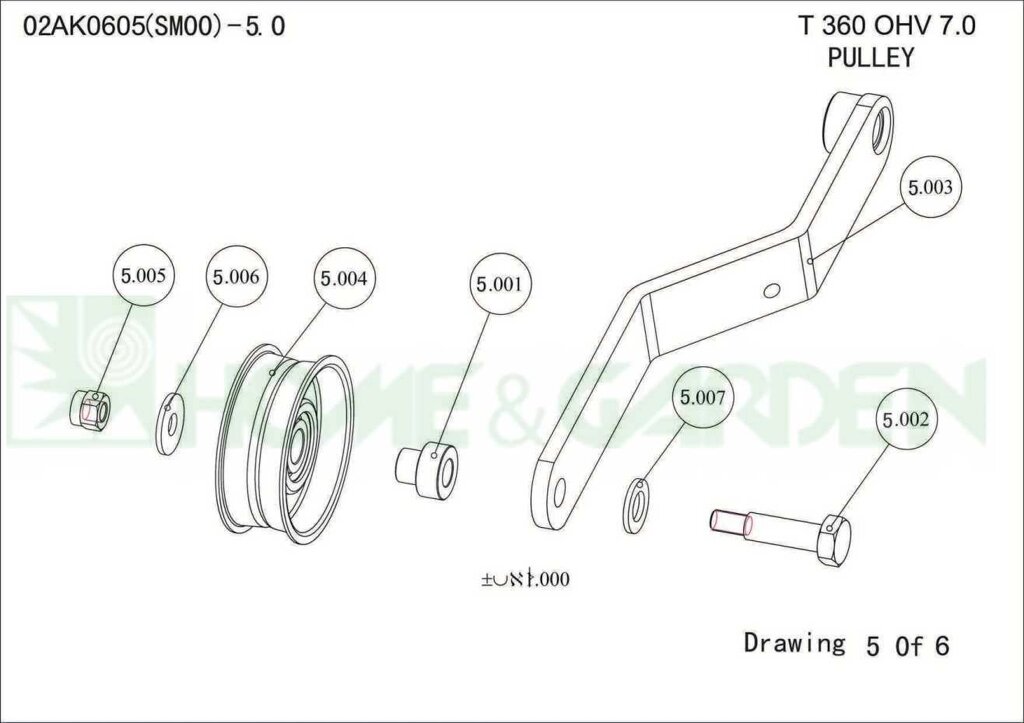 Ролик культиватора sungarden t360ohv7.0 02al0001 поз 5-0 с кронштейном sungarden sg1710097033 sg171-00970-33 от компании ООО ГенХольм - фото 1