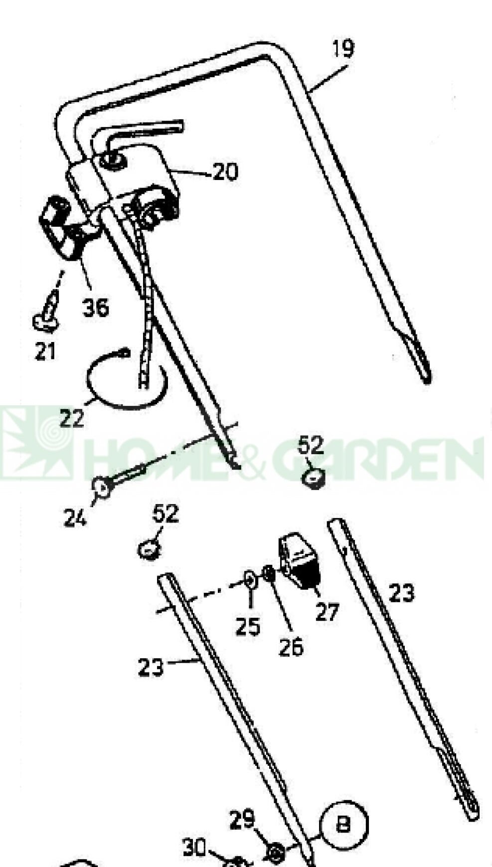 Рукоятка газонокосилки mtd 45e 46e 46eok 48em mtd 7491213 749-1213 верхняя часть поз 19 от компании ООО ГенХольм - фото 1