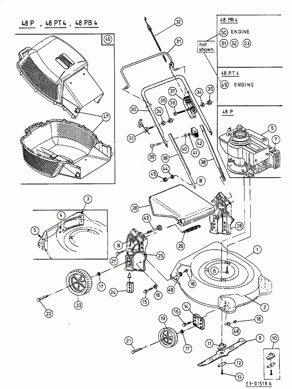 Рукоятка газонокосилки mtd 48p 48e 48em 48pm 48pmb 48pm4 mtd 7491307 749-1307 нижняя часть поз 38 от компании ООО ГенХольм - фото 1